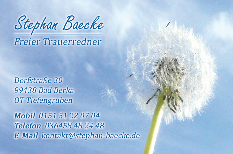 Visitenkatrte Stephan Baecke